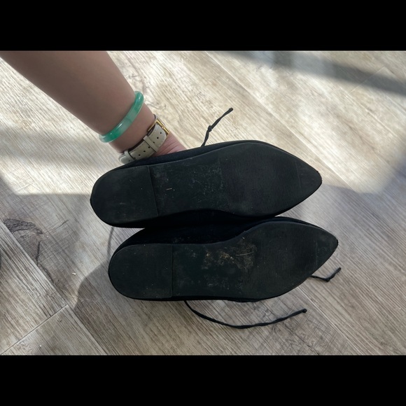 Pointy Toe Ankle Strap Lace Up Flats - Picture 6 of 8